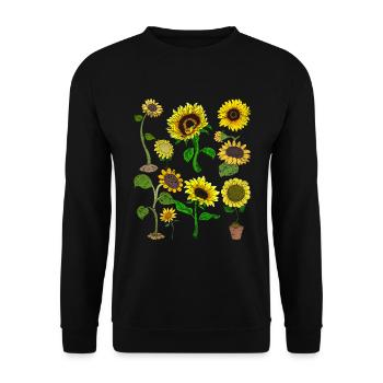 Sonnenblumen Gärtner Blumen Geschenk Botanik - Unisex Pullover - Schwarz - Vorne - Alina (178cm) & Michal (187cm)