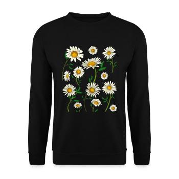 Gänseblümchen Hobbygärtner Geschenk Blumen Botanik - Unisex Pullover - Schwarz - Vorne - Alina (178cm) & Michal (187cm)