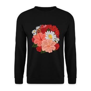 Hübsche Wildblumen Natur Gärtner Geschenk Botanik - Unisex Pullover - Schwarz - Vorne - Alina (178cm) & Michal (187cm)