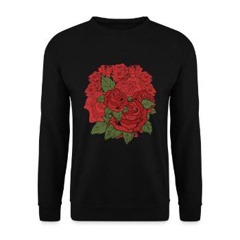 Garden Flowers Nature Roses Gardener Gift Botany - Unisex Sweatshirt - black - Front - Alina (178cm) & Michal (187cm)