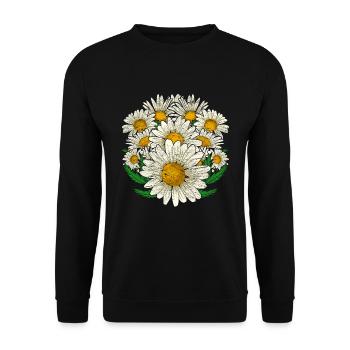 Daisy Garden Flowers Blossom Gift Botany - Unisex Sweatshirt - black - Front - Alina (178cm) & Michal (187cm)