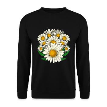 Jardin botanique Marguerite Cadeau Botanique - Sweat-shirt Unisexe - noir - Devant - Alina (178cm) & Michal (187cm)
