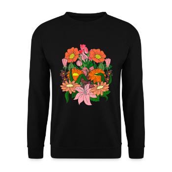 Botanist Wildflower Gardener Gift Nature Botany - Unisex Sweatshirt - black - Front - Alina (178cm) & Michal (187cm)