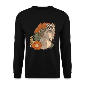 Trash Panda Fleurs Forest Animal Gift Raccoon - Sweat-shirt Unisexe - noir - Devant - Alina (178cm) & Michal (187cm)