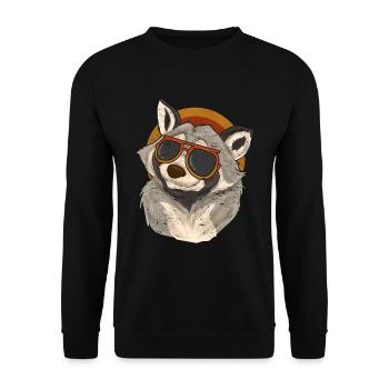 Cool Sunglasses Trash Panda Gift Raccoon - Unisex Sweatshirt - black - Front - Alina (178cm) & Michal (187cm)
