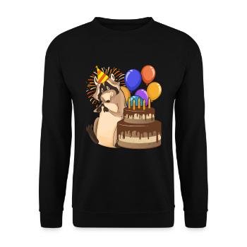 Trash Panda Birthday Party Gift Raccoon - Unisex Sweatshirt - black - Front - Alina (178cm) & Michal (187cm)