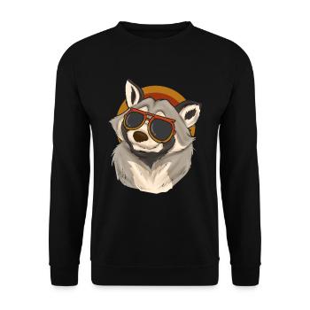 Animal Sunglasses Trash Panda Gift Raccoon - Unisex Sweatshirt - black - Front - Alina (178cm) & Michal (187cm)