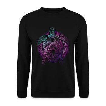 Ocean Animal Lover Cadeau Tortue colorée - Sweat-shirt Unisexe - noir - Devant - Alina (178cm) & Michal (187cm)
