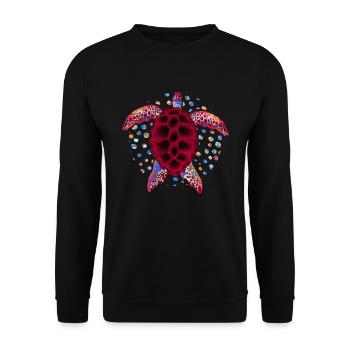 Sea Turtle Sea Animal Gift Turtle - Unisex Sweatshirt - black - Front - Alina (178cm) & Michal (187cm)