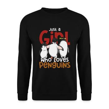 Oiseau Antarctique Animal Gift Pingouin Drôle - Sweat-shirt Unisexe - noir - Devant - Alina (178cm) & Michal (187cm)
