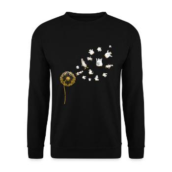 Zoo Animal Lover Cadeau Pissenlit Pingouin - Sweat-shirt Unisexe - noir - Devant - Alina (178cm) & Michal (187cm)