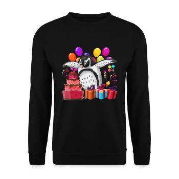 Antarctic Animal Birthday Party Gift Penguin - Unisex Sweatshirt - black - Front - Alina (178cm) & Michal (187cm)