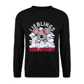 Nachteule Koala Geschenk Lieblings Schlafshirt - Unisex Pullover - Schwarz - Vorne - Alina (178cm) & Michal (187cm)