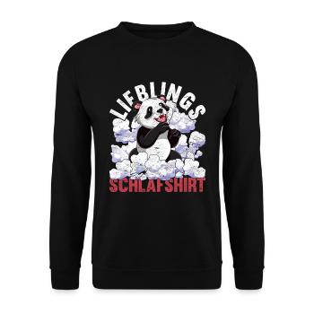 Nachteule Panda Geschenk Lieblings Schlafshirt - Unisex Pullover - Schwarz - Vorne - Alina (178cm) & Michal (187cm)