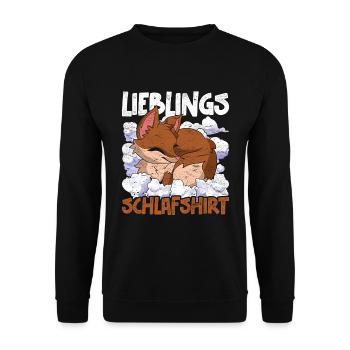 Nachteule Fuchs Geschenk Lieblings Schlafshirt - Unisex Pullover - Schwarz - Vorne - Alina (178cm) & Michal (187cm)