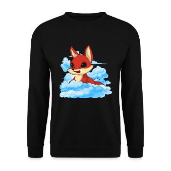 Forest Animal Lover Animal Lover Gift Cloud Fox - Unisex Sweatshirt - black - Front - Alina (178cm) & Michal (187cm)