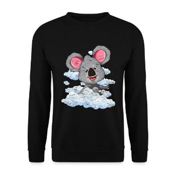Australie Animal Zoo Animal Gift Nuages Koala - Sweat-shirt Unisexe - noir - Devant - Alina (178cm) & Michal (187cm)