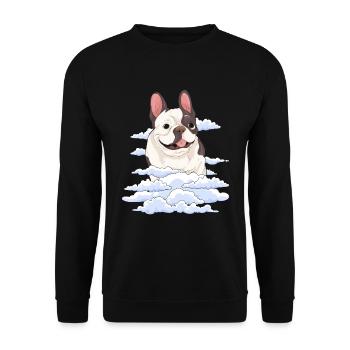 Dogs Gift Cloud French Bulldog - Unisex Sweatshirt - black - Front - Alina (178cm) & Michal (187cm)