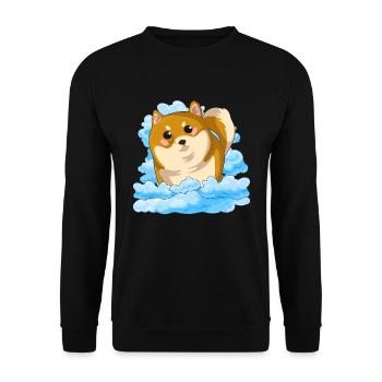 Dog Lover Kawaii Dogs Gift Clouds Shiba Inu - Unisex Sweatshirt - black - Front - Alina (178cm) & Michal (187cm)