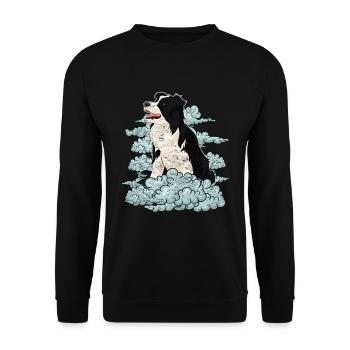Dog Lover Dogs Gift Clouds Border Collie - Unisex Sweatshirt - black - Front - Alina (178cm) & Michal (187cm)