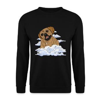 Dog Lover Clouds Dogs Gift Puggle - Unisex Sweatshirt - black - Front - Alina (178cm) & Michal (187cm)