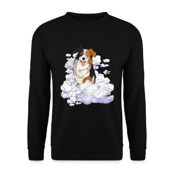 Pet Cloud Dogs Gift Australian Shepherd - Unisex Sweatshirt - black - Front - Alina (178cm) & Michal (187cm)
