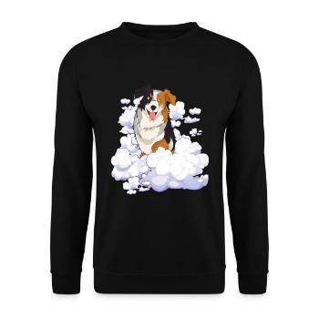 Clouds Dogs Gift Pet Australian Shepherd - Unisex Sweatshirt - black - Front - Alina (178cm) & Michal (187cm)