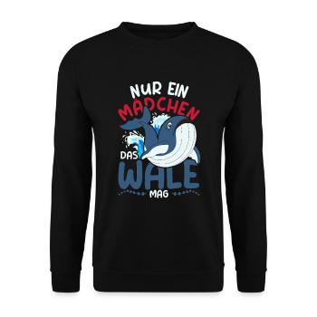 Schwertwal Ozean Killerwal Mädchen Geschenk Wal - Unisex Pullover - Schwarz - Vorne - Alina (178cm) & Michal (187cm)
