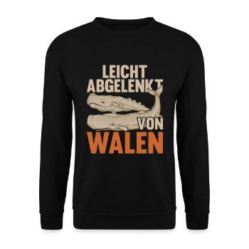 Meerestier Schwertwal Tier Geschenk Lustiges Wal - Unisex Pullover - Schwarz - Vorne - Alina (178cm) & Michal (187cm)
