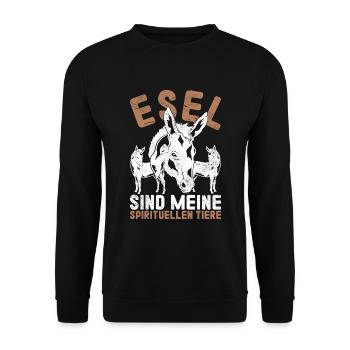 Esel sind meine spirituellen Tiere Lustiges Esel - Unisex Pullover - Schwarz - Vorne - Alina (178cm) & Michal (187cm)
