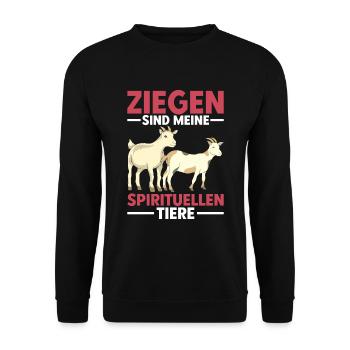 Bauernhof Tier Landwirt Geschenk Lustiges Ziege - Unisex Pullover - Schwarz - Vorne - Alina (178cm) & Michal (187cm)