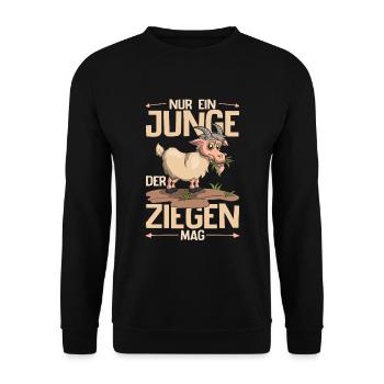 Bauernhof Tier Landwirt Jungen Geschenk Ziege - Unisex Pullover - Schwarz - Vorne - Alina (178cm) & Michal (187cm)