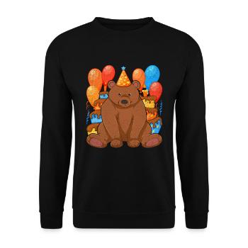 Brown Bear Forest Animal Birthday Party Gift Bear - Unisex Sweatshirt - black - Front - Alina (178cm) & Michal (187cm)