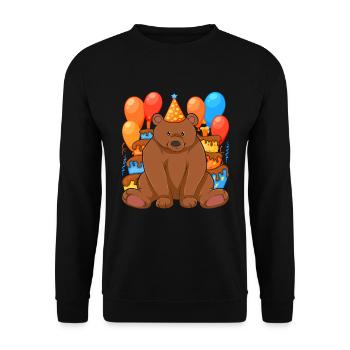 Waldbewohner Tier Geburtstags Party Geschenk Bär - Unisex Pullover - Schwarz - Vorne - Alina (178cm) & Michal (187cm)