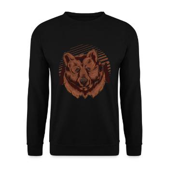 Ours brun Animal animal de la forêt Habitant de la forêt Cadeau Ours - Sweat-shirt Unisexe - noir - Devant - Alina (178cm) & Michal (187cm)