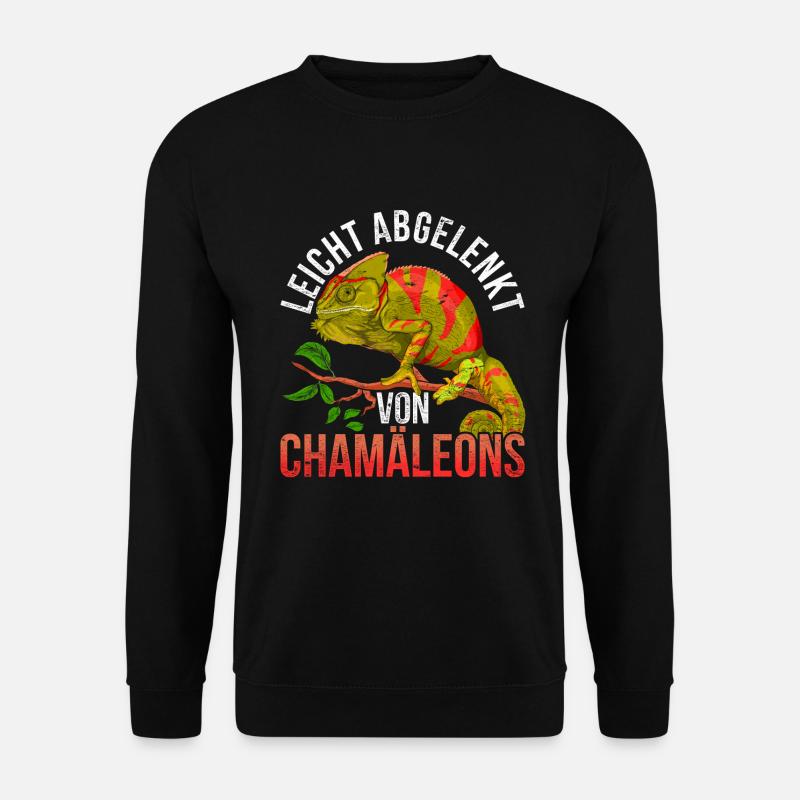 Reptil Leguan Leicht abgelenkt von Chamäleons - Unisex Pullover - Schwarz