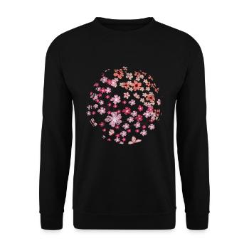 Cadeau de fleurs de Sakura japonaises Fleurs de cerisier - Sweat-shirt Unisexe - noir - Devant - Alina (178cm) & Michal (187cm)