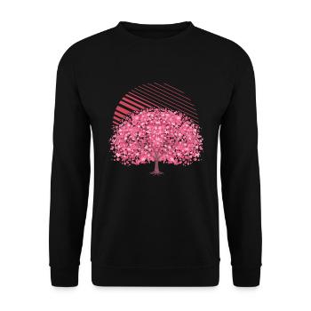 Japonais Sakura Tree Cadeau Fleurs de cerisier - Sweat-shirt Unisexe - noir - Devant - Alina (178cm) & Michal (187cm)