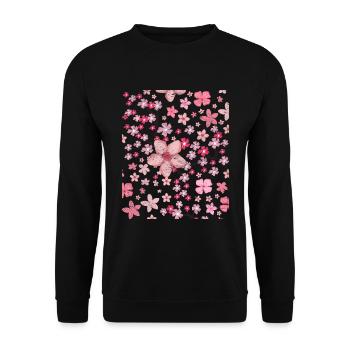 Culture japonaise Cherry Blossom Idée cadeau Sakura - Sweat-shirt Unisexe - noir - Devant - Alina (178cm) & Michal (187cm)