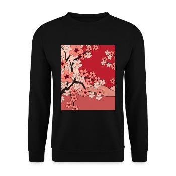 Japonais Sakura Nature Cadeau Fleurs de cerisier - Sweat-shirt Unisexe - noir - Devant - Alina (178cm) & Michal (187cm)