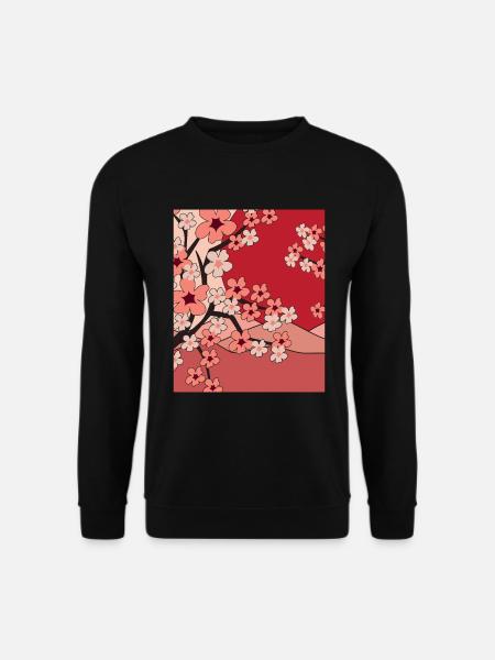 Japanese Sakura Nature Gift Cherry Blossoms - Unisex Sweatshirt - black