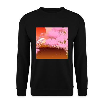 Japan Sakura Tree Gift Japanese Cherry Blossoms - Unisex Sweatshirt - black - Front - Alina (178cm) & Michal (187cm)