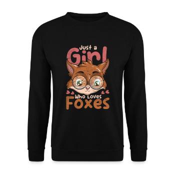 Just a girl who loves foxes Forest Animal Fox - Unisex Sweatshirt - black - Front - Alina (178cm) & Michal (187cm)
