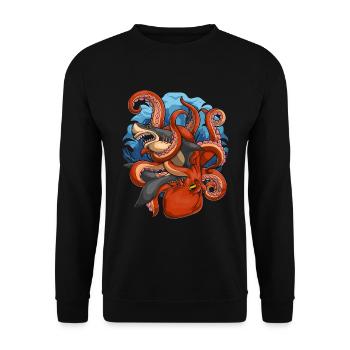 Sea Animal Octopus Ocean Animal Shark Gift Octopus - Sweat-shirt Unisexe - noir - Devant - Alina (178cm) & Michal (187cm)