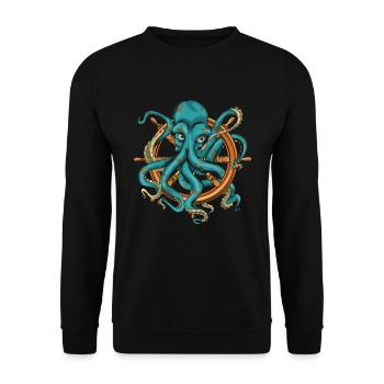 Ocean Animal Octopus Sea Animal Gift Octopus - Unisex Sweatshirt - black - Front - Alina (178cm) & Michal (187cm)