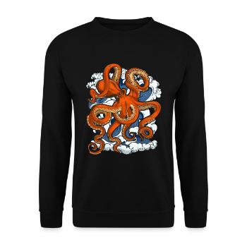 Sea Animal Ocean Animal Octopus Gift Octopus - Unisex Sweatshirt - black - Front - Alina (178cm) & Michal (187cm)