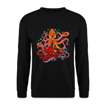 Sea Creatures Ocean Animal Octopus Gift Octopus - Unisex Sweatshirt - black - Front - Alina (178cm) & Michal (187cm)