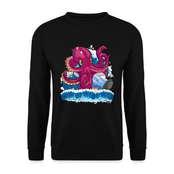 Kraken Sea Animal Cadeau Mignon Poulpe - Sweat-shirt Unisexe - noir - Devant - Alina (178cm) & Michal (187cm)