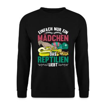 Schlange Chamäleon Waran Mädchen Geschenk Reptil - Unisex Pullover - Schwarz - Vorne - Alina (178cm) & Michal (187cm)