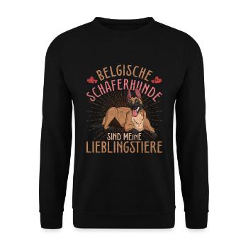 Belgische Schäferhunde sind meine Lieblingstiere - Unisex Pullover - Schwarz - Vorne - Alina (178cm) & Michal (187cm)